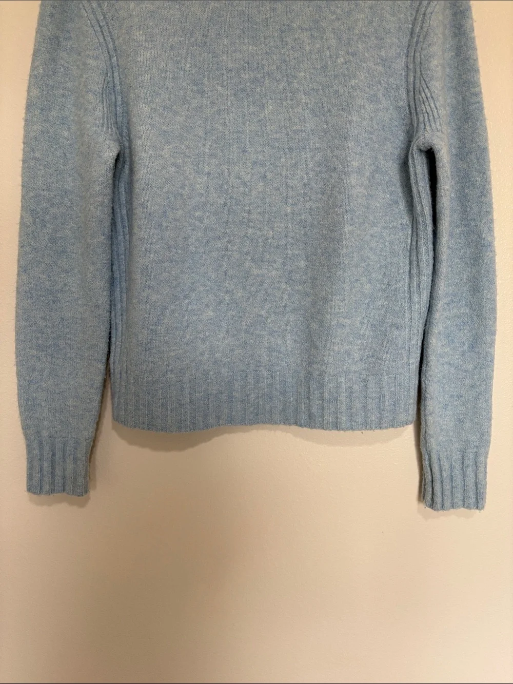 J. Crew Point Sur Mock Neck Chunky Knit Pullover Sweater Minimalist Blue Medium
